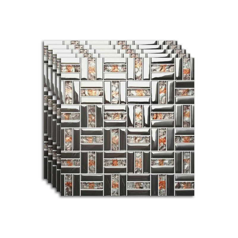 Modern Mosaic Tile Glass Brick Look Wall Tile with Scratch Resistant Orange/ Silver Clearhalo 'Floor Tiles & Wall Tiles' 'floor_tiles_wall_tiles' 'Flooring 'Home Improvement' 'home_improvement' 'home_improvement_floor_tiles_wall_tiles' Walls and Ceiling' 7398243
