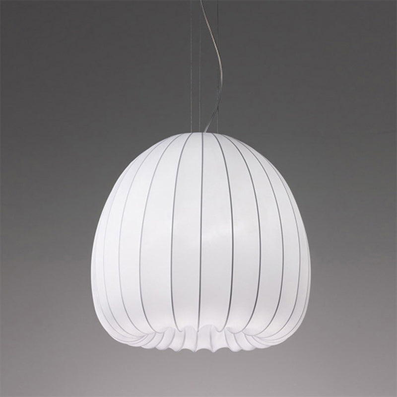 Hemisphere Drop Pendant Simple Fabric 1-Light White Hanging Ceiling Light over Table Clearhalo 'Ceiling Lights' 'Modern Pendants' 'Modern' 'Pendant Lights' 'Pendants' Lighting' 739841