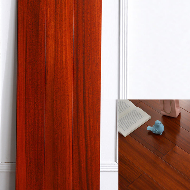 Traditional Wood Floor Planks Wire Brushed Water Resistant Floor Bullnose Brown-Red Click-Lock Clearhalo 'Flooring 'Hardwood Flooring' 'hardwood_flooring' 'Home Improvement' 'home_improvement' 'home_improvement_hardwood_flooring' Walls and Ceiling' 7400161