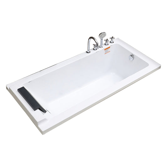 Modern Rectangular Bath Acrylic Soaking White Drop-in Bathtub Clearhalo 'Bathroom Remodel & Bathroom Fixtures' 'Bathtubs' 'Home Improvement' 'home_improvement' 'home_improvement_bathtubs' 'Showers & Bathtubs' 7400410