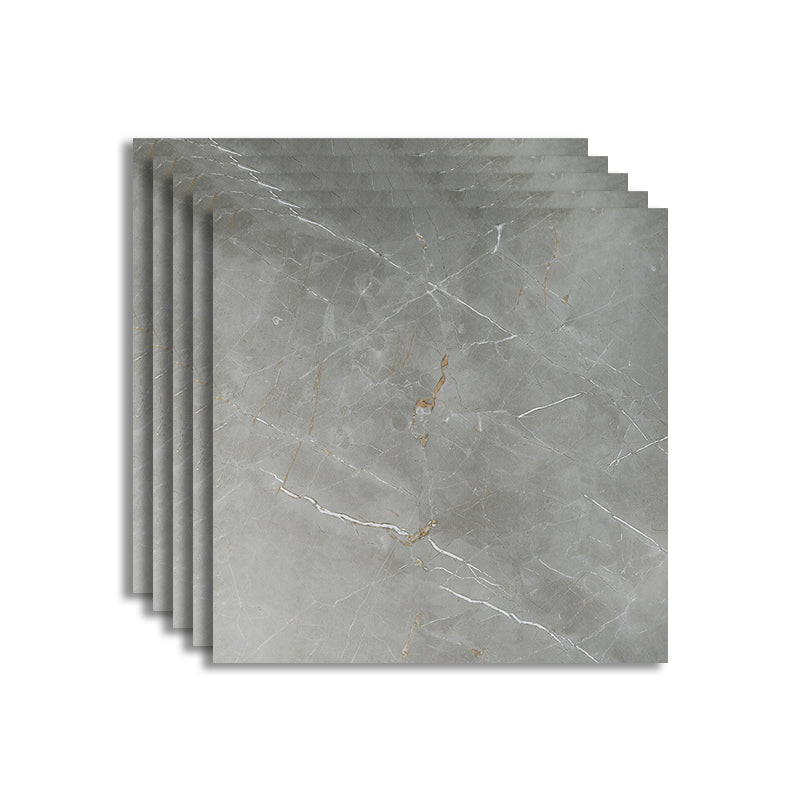 Floor Tile Square Scratch Resistant Ceramic Marble Print Non-Skid Matter Floor Tile Heather Gray Clearhalo 'Floor Tiles & Wall Tiles' 'floor_tiles_wall_tiles' 'Flooring 'Home Improvement' 'home_improvement' 'home_improvement_floor_tiles_wall_tiles' Walls and Ceiling' 7410550