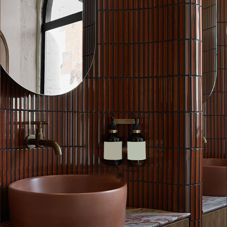 Unpatterned Rectangular Wall Brick Stone Solid Color Monochrome Brick Burgundy 260 Pieces Clearhalo 'Floor Tiles & Wall Tiles' 'floor_tiles_wall_tiles' 'Flooring 'Home Improvement' 'home_improvement' 'home_improvement_floor_tiles_wall_tiles' Walls and Ceiling' 7410557