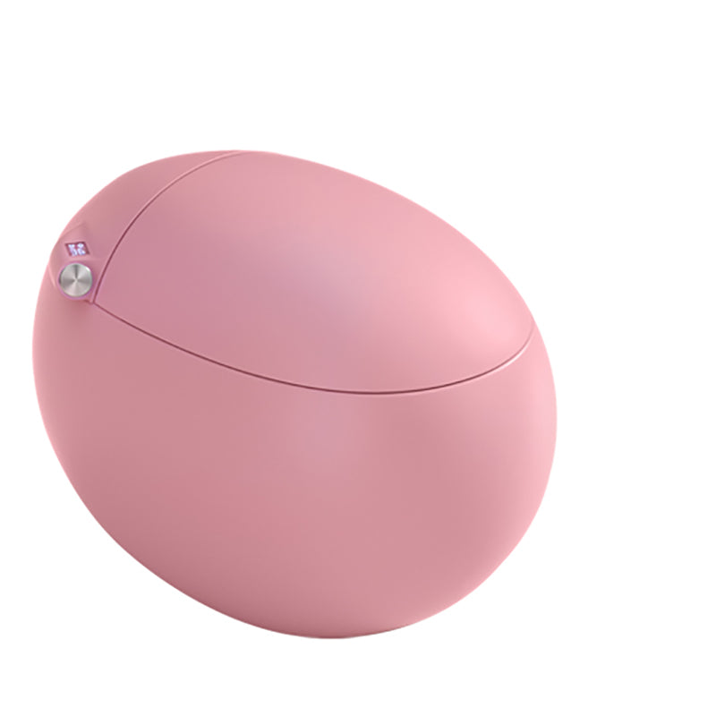 Round Smart Toilet Stain Resistant Floor Mount Bidet with Heated Seat Pink Clearhalo 'Bathroom Remodel & Bathroom Fixtures' 'Bidets' 'Home Improvement' 'home_improvement' 'home_improvement_bidets' 'Toilets & Bidets' 7416834