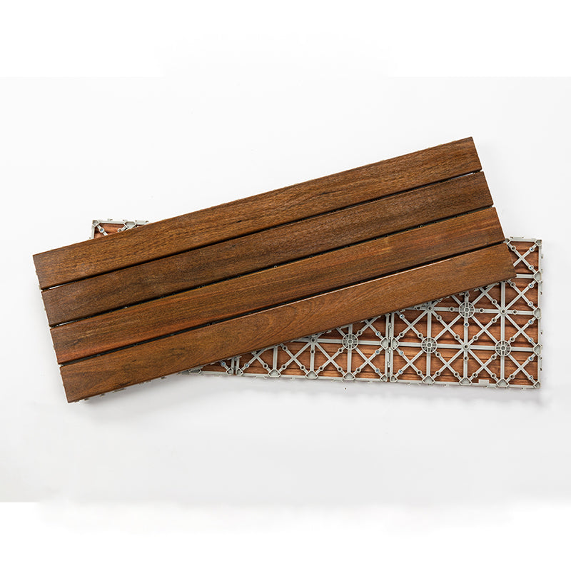 Outdoor Laminate Floor Wooden Square Scratch Resistant Stripe Composite Laminate Floor 12"L x 35"W Brown Clearhalo 'Flooring 'Home Improvement' 'home_improvement' 'home_improvement_laminate_flooring' 'Laminate Flooring' 'laminate_flooring' Walls and Ceiling' 7417801