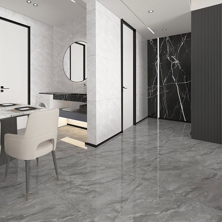 Popular Square Wall & Floor Tile Marble Pattern Polished Porcelain Tile Clearhalo 'Floor Tiles & Wall Tiles' 'floor_tiles_wall_tiles' 'Flooring 'Home Improvement' 'home_improvement' 'home_improvement_floor_tiles_wall_tiles' Walls and Ceiling' 7419355