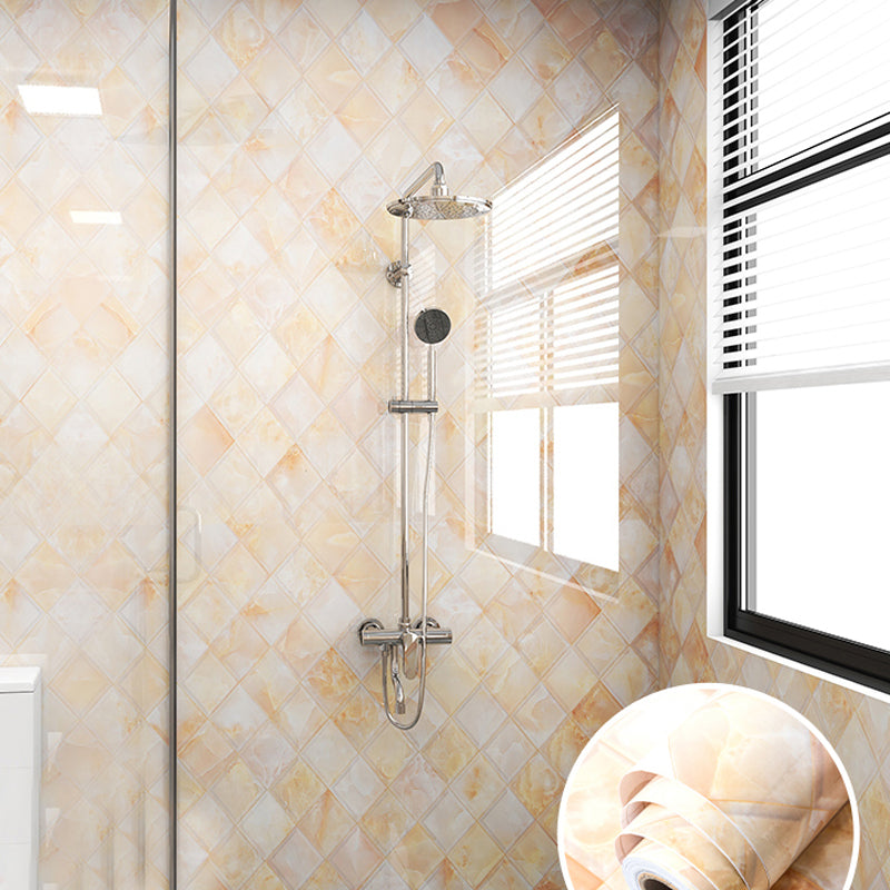 Modern Peel/Stick Backsplash Tile PVC Wallpaper for Bathroom Backsplash Yellow Clearhalo 'Flooring 'Home Improvement' 'home_improvement' 'home_improvement_peel_stick_blacksplash' 'Peel & Stick Backsplash Tile' 'peel_stick_blacksplash' 'Walls & Ceilings' Walls and Ceiling' 7423501