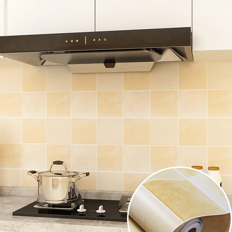 Modern Peel and Stick Backsplash PVC Mosaic Tile Field Tile for Kitchen Matte Yellow 35"L x 118"W Clearhalo 'Flooring 'Home Improvement' 'home_improvement' 'home_improvement_peel_stick_blacksplash' 'Peel & Stick Backsplash Tile' 'peel_stick_blacksplash' 'Walls & Ceilings' Walls and Ceiling' 7423712