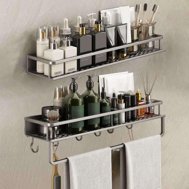 Minimalism Matte Metal Bathroom Accessory Set Modern Bath Shelf 23.5" Towel Bar Included 2 Piece Set Clearhalo 'Bathroom Hardware Sets' 'Bathroom Hardware' 'Bathroom Remodel & Bathroom Fixtures' 'bathroom_hardware_sets' 'Home Improvement' 'home_improvement' 'home_improvement_bathroom_hardware_sets' 7444573