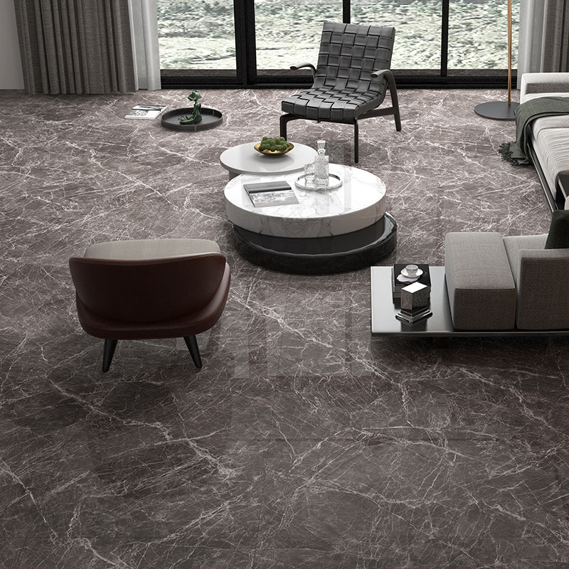 Modern Porcelain Singular Tile Marble Patterned Textured Wall Tile Dark Gray 18 Pieces Clearhalo 'Floor Tiles & Wall Tiles' 'floor_tiles_wall_tiles' 'Flooring 'Home Improvement' 'home_improvement' 'home_improvement_floor_tiles_wall_tiles' Walls and Ceiling' 7466606