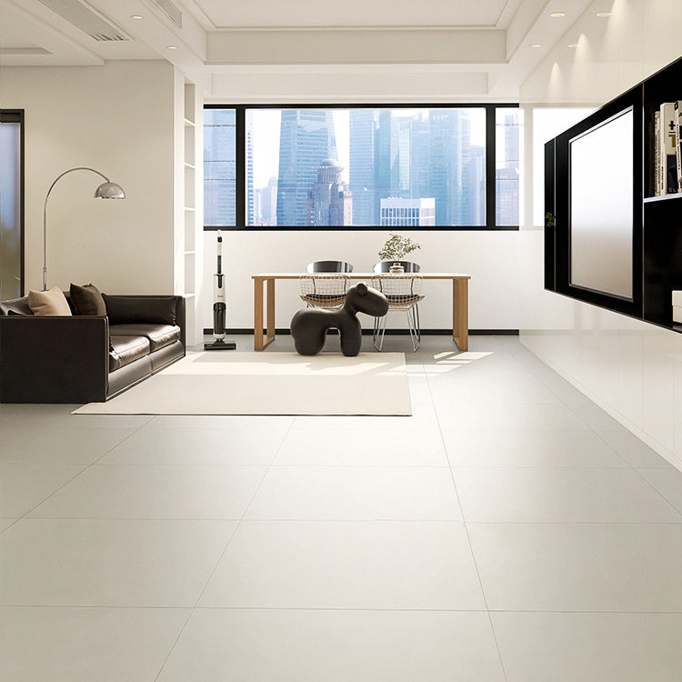 Pure Color Floor Tile Scratch Resistant Square Straight Edge Floor Tile Light Gray-White 39 Pieces Clearhalo 'Floor Tiles & Wall Tiles' 'floor_tiles_wall_tiles' 'Flooring 'Home Improvement' 'home_improvement' 'home_improvement_floor_tiles_wall_tiles' Walls and Ceiling' 7466737