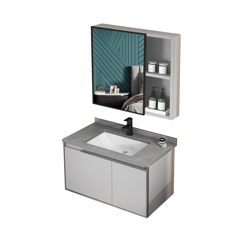 Wall Mount Bathroom Vanity Modern Faucet Included Bathroom Vanity Set Vanity & Faucet & Mirror Cabinet Stone Clearhalo 'Bathroom Remodel & Bathroom Fixtures' 'Bathroom Vanities' 'bathroom_vanities' 'Home Improvement' 'home_improvement' 'home_improvement_bathroom_vanities' 7476635