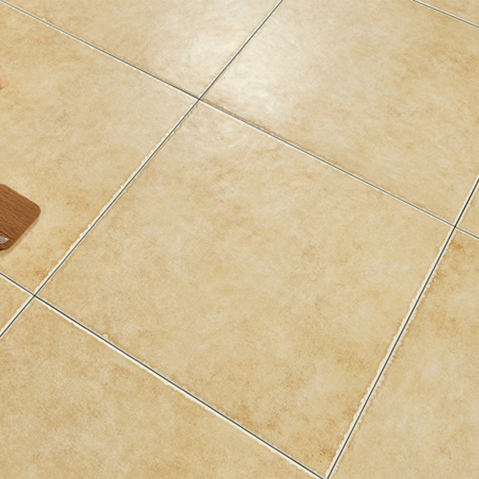 Retro Square Wall & Floor Tile Solid Color Frosted Porcelain Tile Light Yellow Clearhalo 'Floor Tiles & Wall Tiles' 'floor_tiles_wall_tiles' 'Flooring 'Home Improvement' 'home_improvement' 'home_improvement_floor_tiles_wall_tiles' Walls and Ceiling' 7483285