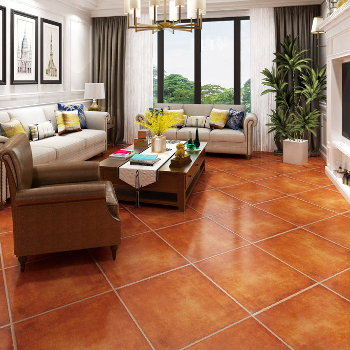 Retro Square Wall & Floor Tile Solid Color Frosted Porcelain Tile Clearhalo 'Floor Tiles & Wall Tiles' 'floor_tiles_wall_tiles' 'Flooring 'Home Improvement' 'home_improvement' 'home_improvement_floor_tiles_wall_tiles' Walls and Ceiling' 7483289