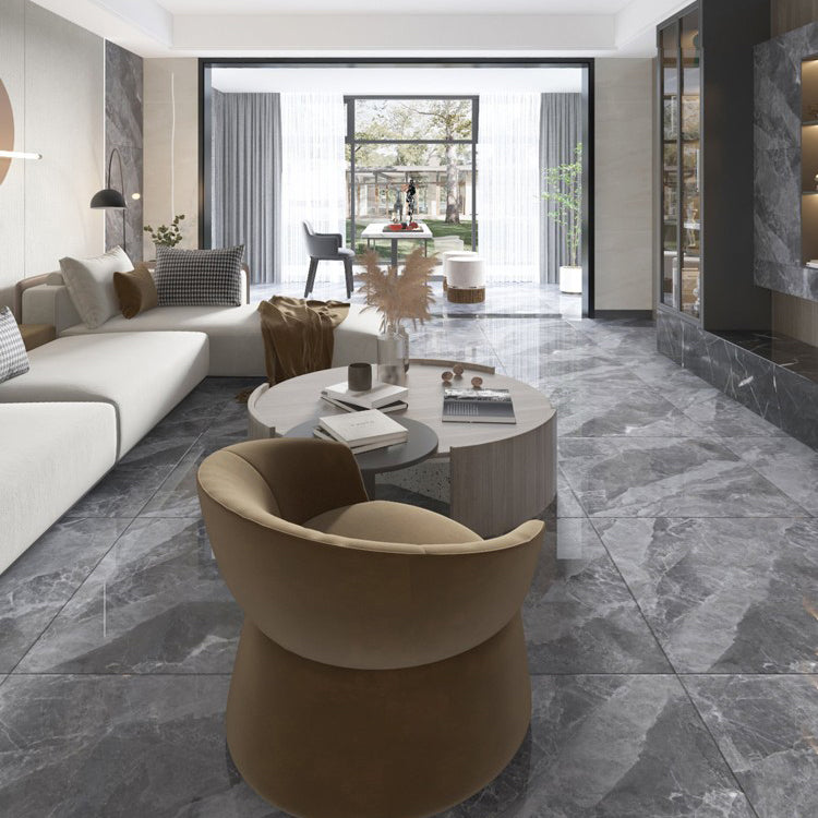 Modern Polished Porcelain Tile Marble Printed Square Floor and Wall Tile Clearhalo 'Floor Tiles & Wall Tiles' 'floor_tiles_wall_tiles' 'Flooring 'Home Improvement' 'home_improvement' 'home_improvement_floor_tiles_wall_tiles' Walls and Ceiling' 7483325