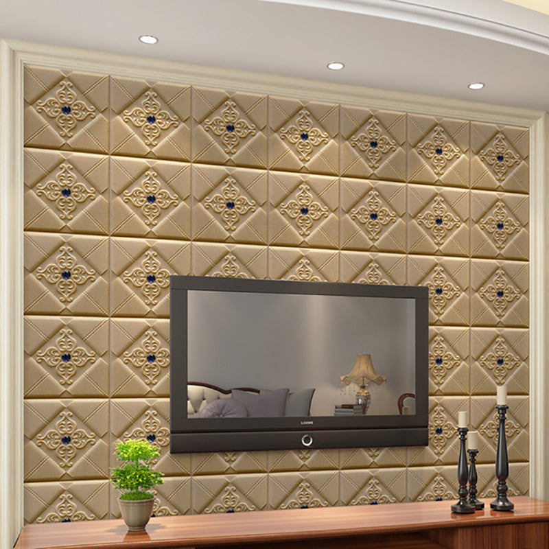 Plastic Wall Access Panel Self-Adhesive Wall Paneling for Living Room and Bedroom Champagne Gold 10-Piece Set Clearhalo 'Flooring 'Home Improvement' 'home_improvement' 'home_improvement_wall_paneling' 'Wall Paneling' 'wall_paneling' 'Walls & Ceilings' Walls and Ceiling' 7506280