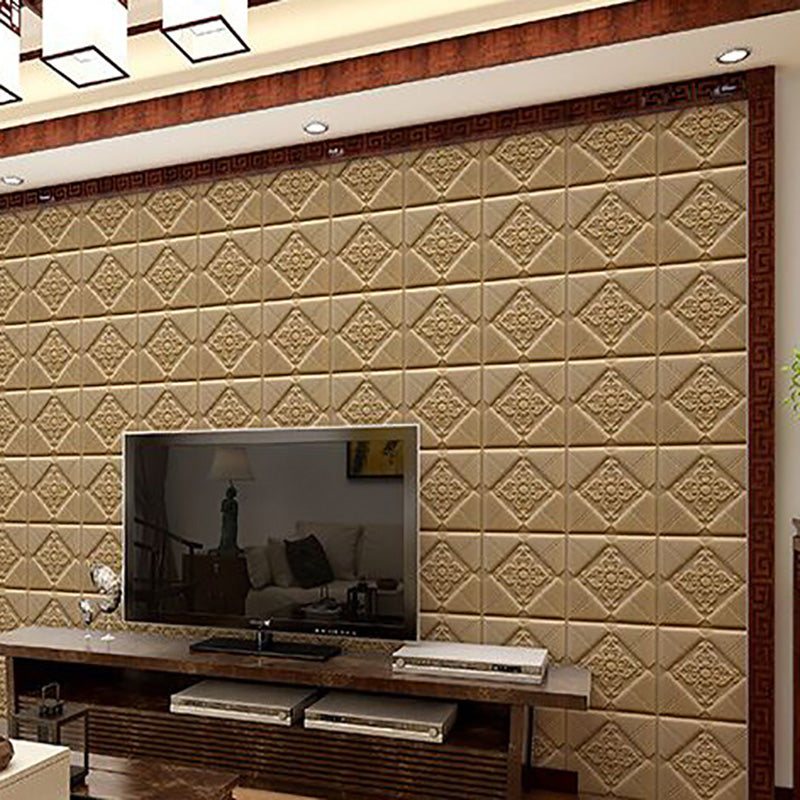 Plastic Wall Access Panel Self-Adhesive Wall Paneling for Living Room and Bedroom Champagne 10-Piece Set Clearhalo 'Flooring 'Home Improvement' 'home_improvement' 'home_improvement_wall_paneling' 'Wall Paneling' 'wall_paneling' 'Walls & Ceilings' Walls and Ceiling' 7506287