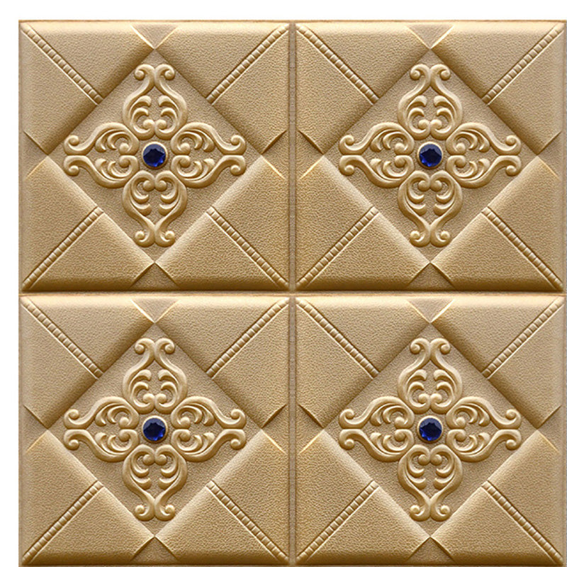 Plastic Wall Access Panel Self-Adhesive Wall Paneling for Living Room and Bedroom Champagne Gold Clearhalo 'Flooring 'Home Improvement' 'home_improvement' 'home_improvement_wall_paneling' 'Wall Paneling' 'wall_paneling' 'Walls & Ceilings' Walls and Ceiling' 7506290