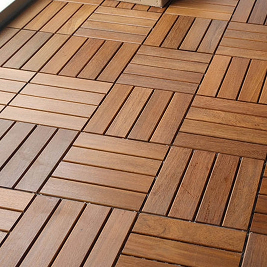 Solid Wood Patio Flooring Tiles Interlocking Deck Plank for Indoor and Outdoor Clearhalo 'Home Improvement' 'home_improvement' 'home_improvement_outdoor_deck_tiles_planks' 'Outdoor Deck Tiles & Planks' 'Outdoor Flooring & Tile' 'Outdoor Remodel' 'outdoor_deck_tiles_planks' 7506673