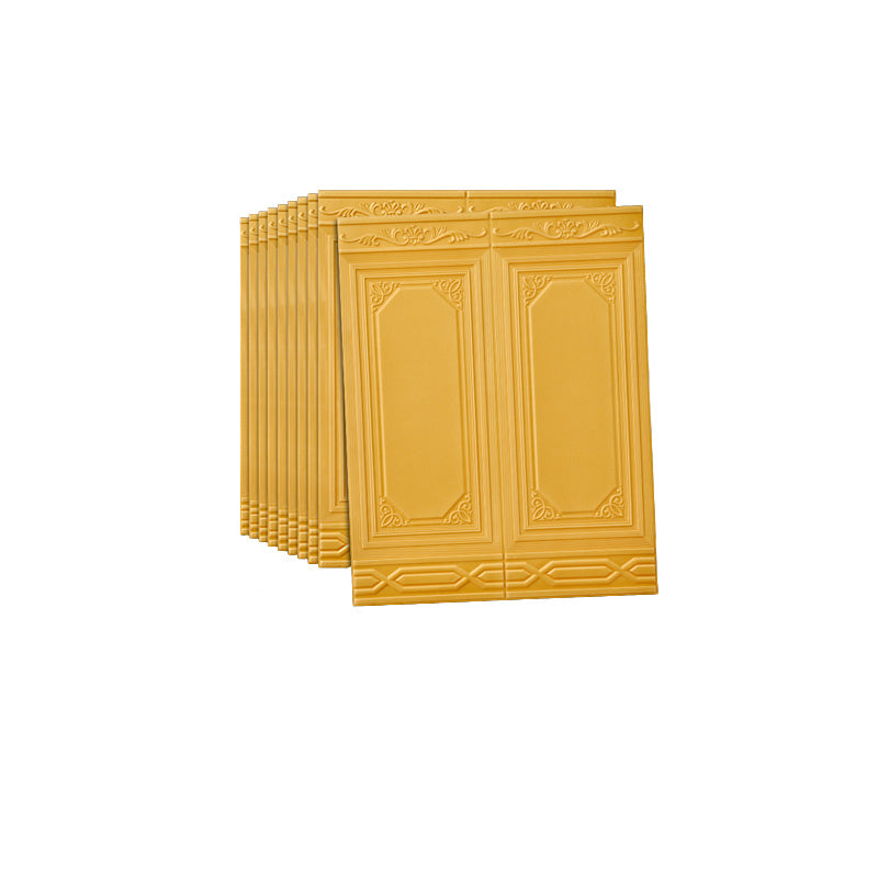 3D Backsplash Panels Waterproof Self-Adhesive Backsplash Panels Bright Yellow 10-Piece Set Clearhalo 'Flooring 'Home Improvement' 'home_improvement' 'home_improvement_wall_paneling' 'Wall Paneling' 'wall_paneling' 'Walls & Ceilings' Walls and Ceiling' 7529918