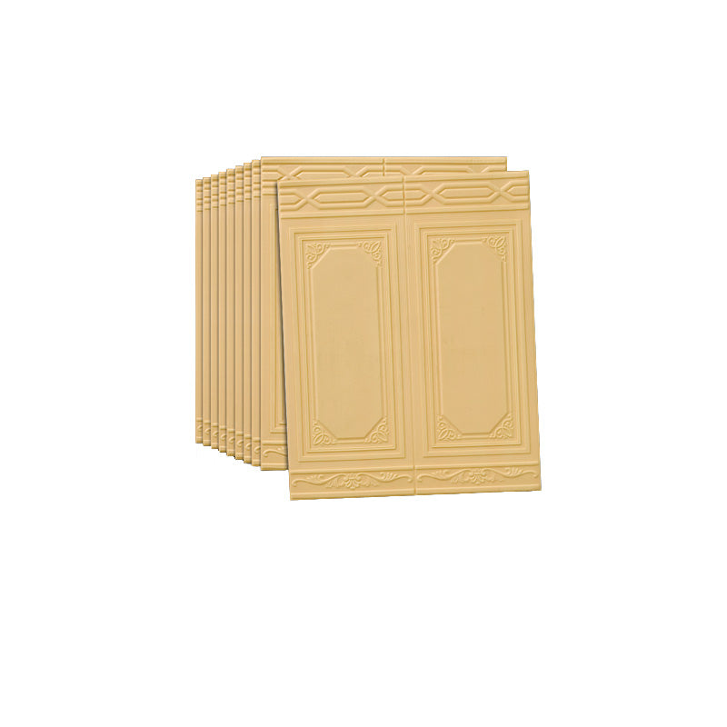 3D Backsplash Panels Waterproof Self-Adhesive Backsplash Panels Light Yellow 10-Piece Set Clearhalo 'Flooring 'Home Improvement' 'home_improvement' 'home_improvement_wall_paneling' 'Wall Paneling' 'wall_paneling' 'Walls & Ceilings' Walls and Ceiling' 7529923