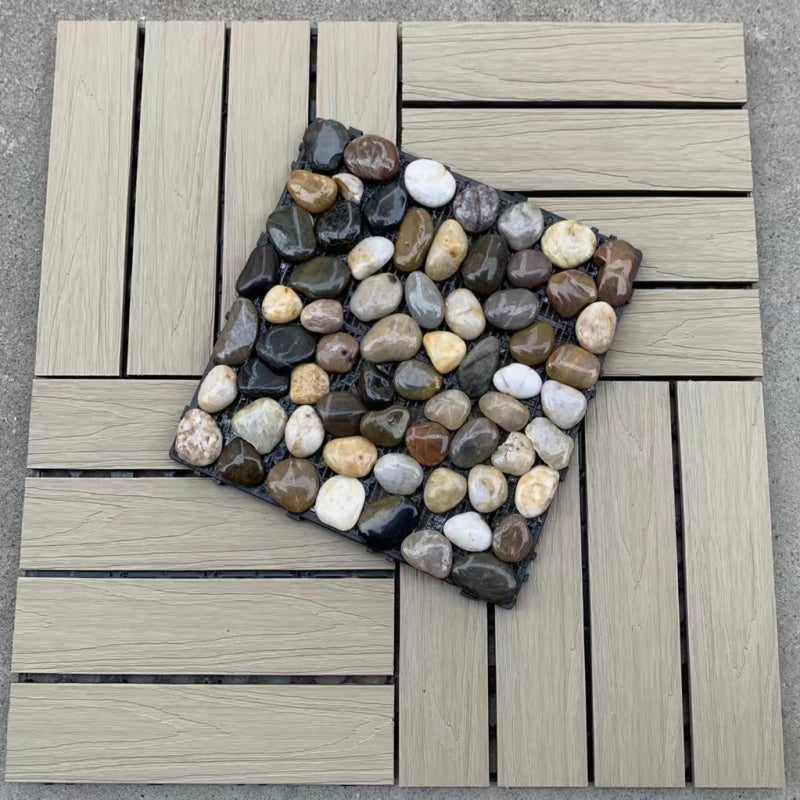 Interlocking Patio Flooring Tiles Composite Patio Flooring Tiles for Outdoor Black Gray Clearhalo 'Home Improvement' 'home_improvement' 'home_improvement_outdoor_deck_tiles_planks' 'Outdoor Deck Tiles & Planks' 'Outdoor Flooring & Tile' 'Outdoor Remodel' 'outdoor_deck_tiles_planks' 7530029