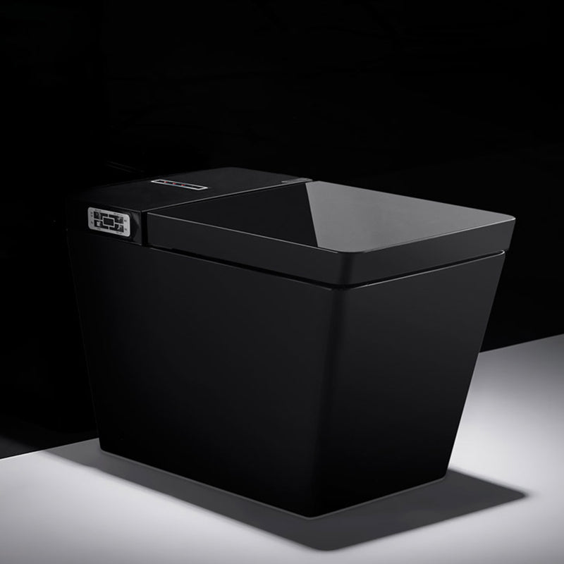 Minimalism Elongated All-in-One Bidet Ceramic Smart Toilet Bidet with Heated Seat Black Manual Flip Clearhalo 'Bathroom Remodel & Bathroom Fixtures' 'Bidets' 'Home Improvement' 'home_improvement' 'home_improvement_bidets' 'Toilets & Bidets' 7555022