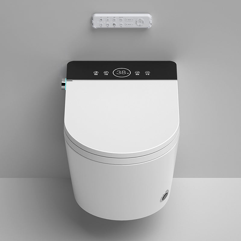 Simplistic Wall Mounted Bidet Elongated Foot Sensor Ceramic Heated Seat Clearhalo 'Bathroom Remodel & Bathroom Fixtures' 'Bidets' 'Home Improvement' 'home_improvement' 'home_improvement_bidets' 'Toilets & Bidets' 7555091