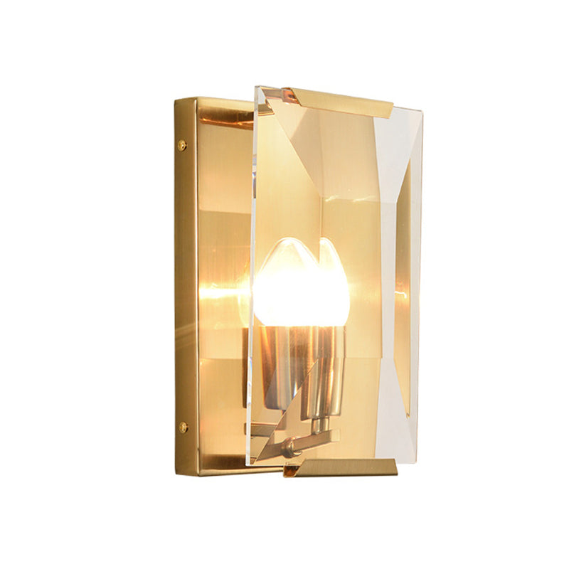 Mid Century Rectangle Wall Sconce 1-Light Metal Wall Mounted Fixture in ...
