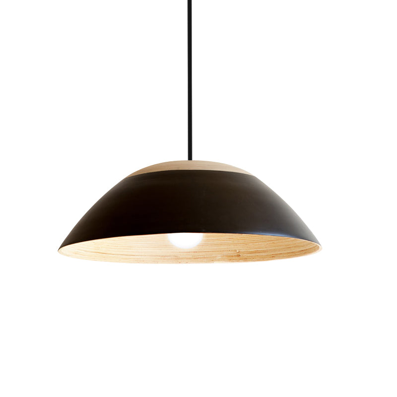 1 Bulb Restaurant Drop Pendant Light Modernist White/Black Ceiling Hang Fixture with Dome Metal Shade Clearhalo 'Ceiling Lights' 'Modern Pendants' 'Modern' 'Pendant Lights' 'Pendants' Lighting' 759660