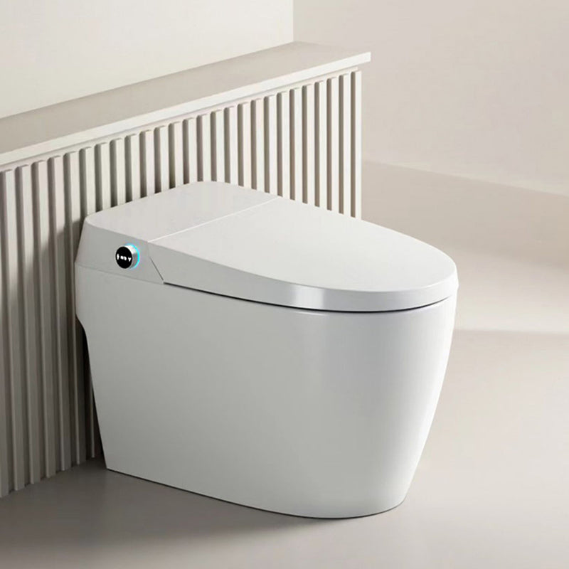 Elongated Ceramic Bidets Seat Smart Floor Standing Toilet Seat Bidet in White Clearhalo 'Bathroom Remodel & Bathroom Fixtures' 'Bidets' 'Home Improvement' 'home_improvement' 'home_improvement_bidets' 'Toilets & Bidets' 7612393