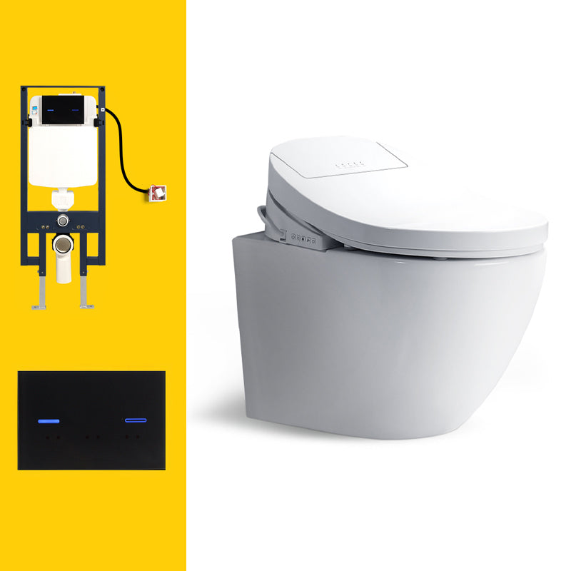 15" W Wall Hung Toilet Set Ceramic Elongated Smart Bidet with Tank Toilet & Induction Water Tank Clearhalo 'Bathroom Remodel & Bathroom Fixtures' 'Bidets' 'Home Improvement' 'home_improvement' 'home_improvement_bidets' 'Toilets & Bidets' 7612410