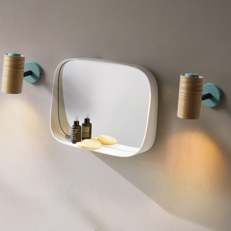 Tube Bathroom Sconce Light Fixture Wood 1 Head Macaron Wall Mounted Lamp in Yellow/Green/Blue Clearhalo 'Cast Iron' 'Glass' 'Industrial' 'Modern wall lights' 'Modern' 'Tiffany' 'Traditional wall lights' 'Wall Lamps & Sconces' 'Wall Lights' Lighting' 762868