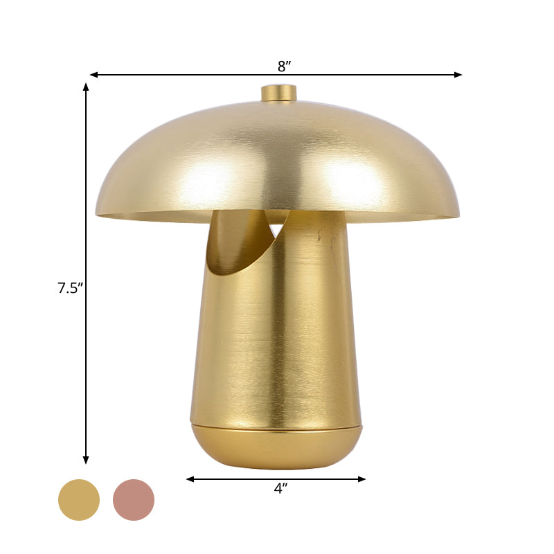 Bronze/Rose Gold Domed Table Lighting Contemporary 1-Head Metallic Nightstand Lamp for Dining Table Clearhalo 'Lamps' 'Table Lamps' Lighting' 762950