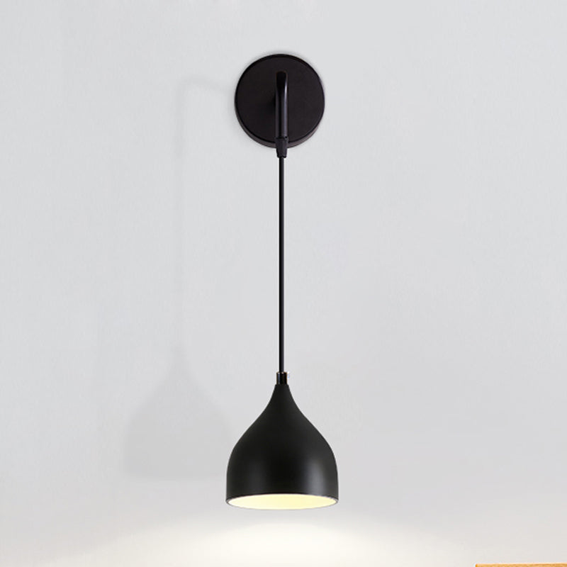 White/Black Finish Urn Shape Wall Mount Light Modern 1 Light Iron Wall Pendant Lamp for Bedside Clearhalo 'Cast Iron' 'Glass' 'Industrial' 'Modern wall lights' 'Modern' 'Tiffany' 'Traditional wall lights' 'Wall Lamps & Sconces' 'Wall Lights' Lighting' 763049