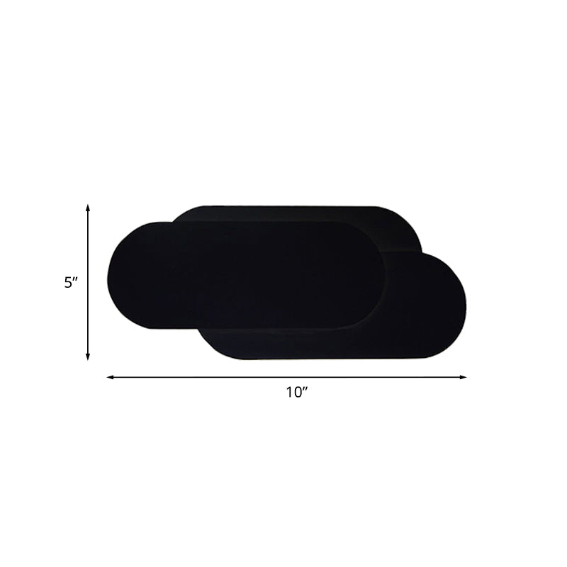 Aluminum Oval Wall Washer Lamp Modern Style LED Black Finish Wall Lighting in Warm/White Light for Bedroom Clearhalo 'Cast Iron' 'Glass' 'Industrial' 'Modern wall lights' 'Modern' 'Tiffany' 'Traditional wall lights' 'Wall Lamps & Sconces' 'Wall Lights' Lighting' 770045