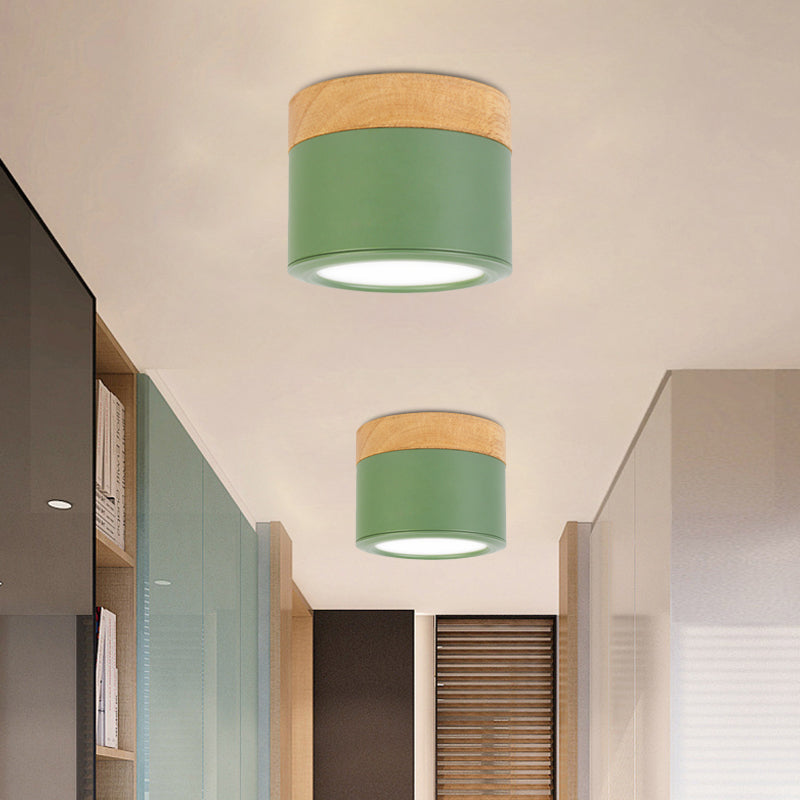 Bathroom Hallway Round Flush Mount Light Acrylic Macaron Loft Small Green/Grey/White Ceiling Lamp Clearhalo 'Ceiling Lights' 'Close To Ceiling Lights' 'Close to ceiling' 'Flush mount' Lighting' 771503