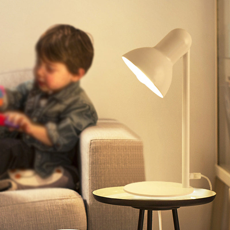 Black/White Dome Shade Desk Lamp Loft Stylish Metal 1 Bulb Bedside Mini Standing Desk Lighting Clearhalo 'Desk Lamps' 'Lamps' Lighting' 773212