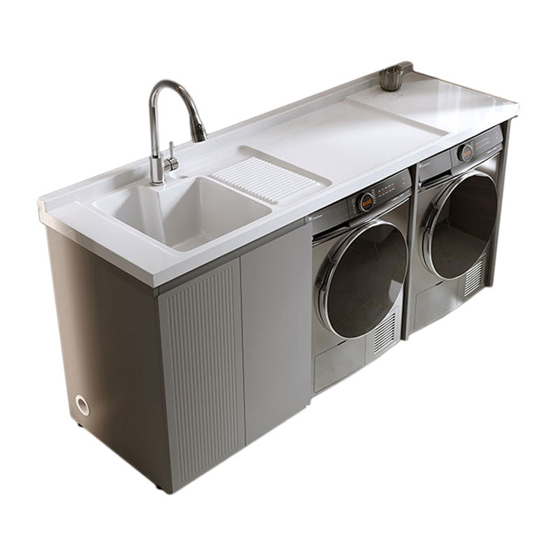 Freestanding Metal Modern Bathroom Sink Vanity with Sink Faucet Vanity & Faucet https: res.litfad.com site img item 2023 03 25 7800322 1200x1200.jpg Clearhalo 'Bathroom Remodel & Bathroom Fixtures' 'Bathroom Vanities' 'bathroom_vanities' 'Home Improvement' 'home_improvement' 'home_improvement_bathroom_vanities' 7800322