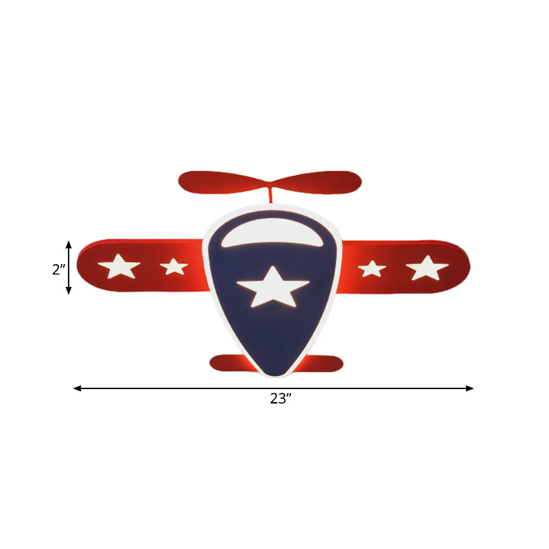 Aircraft Extra Thin Acrylic Ceiling Flush Cartoon Red LED Flush Mount Light Fixture in Red, Warm/White Light Clearhalo 'Ceiling Lights' 'Close To Ceiling Lights' 'Close to ceiling' 'Flush mount' Lighting' 784156