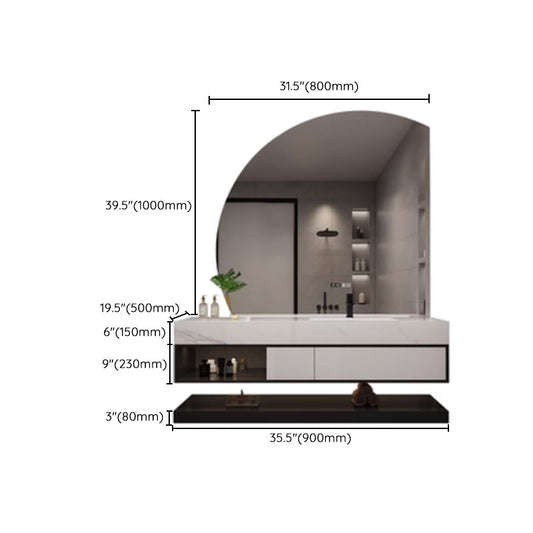 Wall Mount Sink Included Bath Vanity with Mirror Faucet for Bathroom Clearhalo 'Bathroom Remodel & Bathroom Fixtures' 'Bathroom Vanities' 'bathroom_vanities' 'Home Improvement' 'home_improvement' 'home_improvement_bathroom_vanities' 7905633