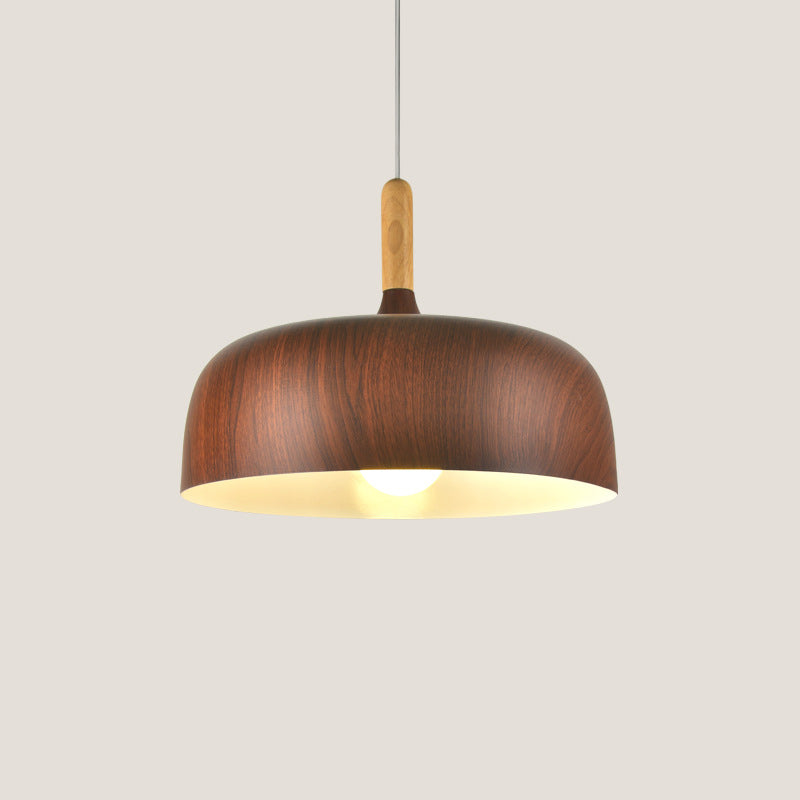 Bowl Aluminum Suspension Lamp Farmhouse 1 Head Bedroom Hanging Ceiling Light in White/Green/Red Brown Clearhalo 'Art Deco Pendants' 'Cast Iron' 'Ceiling Lights' 'Ceramic' 'Crystal' 'Industrial Pendants' 'Industrial' 'Metal' 'Middle Century Pendants' 'Pendant Lights' 'Pendants' 'Tiffany' Lighting' 790851