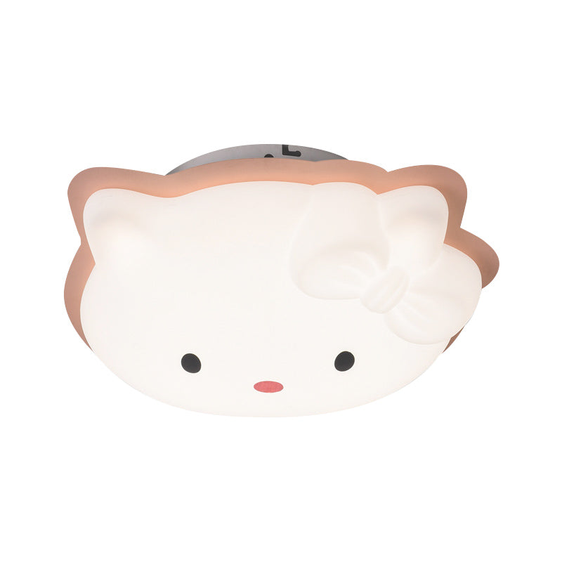 Cartoon Cat Flushmount Lighting Plastic Children Bedroom LED Flush Mount Light Fixture in Pink/Blue Clearhalo 'Ceiling Lights' 'Close To Ceiling Lights' 'Close to ceiling' 'Flush mount' Lighting' 810401