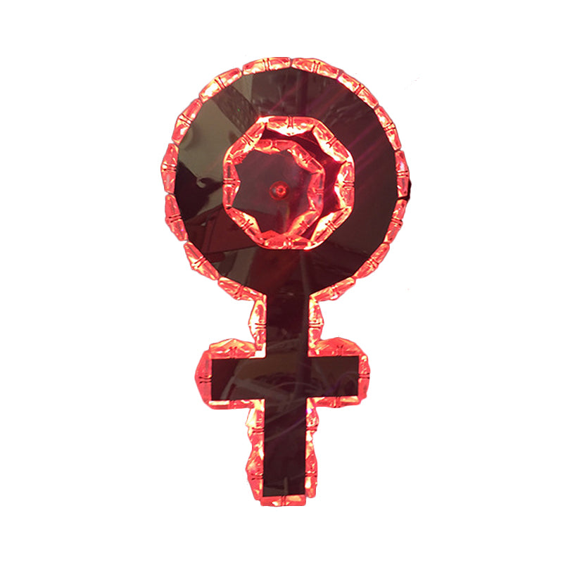 Nickel Girl Logo Wall Mount Lighting Modernist Style Beveled Crystal LED Bedroom Sconce Light Clearhalo 'Modern wall lights' 'Modern' 'Wall Lamps & Sconces' 'Wall Lights' Lighting' 813733