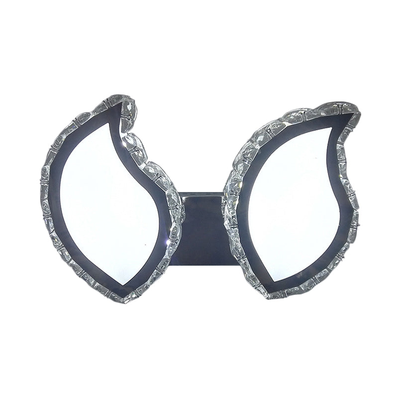 Leaf Bedroom Wall Mounted Light Modern Clear Crystal LED Chrome Finish Surface Wall Sconce Clearhalo 'Modern wall lights' 'Modern' 'Wall Lamps & Sconces' 'Wall Lights' Lighting' 813737