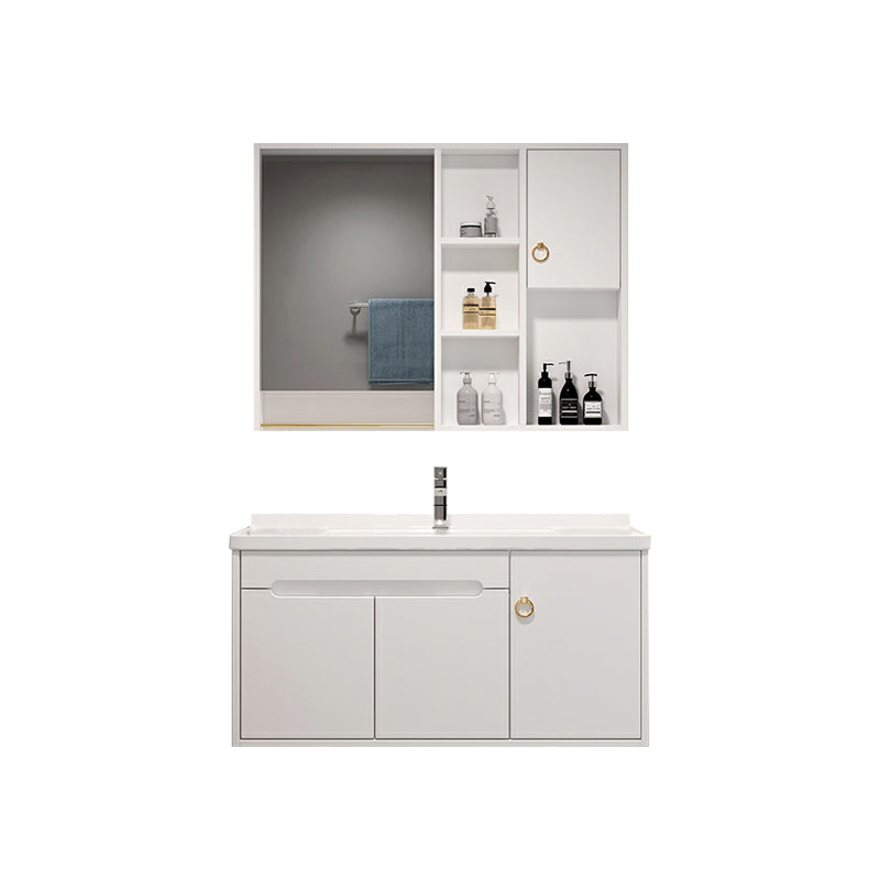 Modern Bathroom Vanity Set Wall Mount Ceramic Top Sink Included White Clearhalo 'Bathroom Remodel & Bathroom Fixtures' 'Bathroom Vanities' 'bathroom_vanities' 'Home Improvement' 'home_improvement' 'home_improvement_bathroom_vanities' 8233970