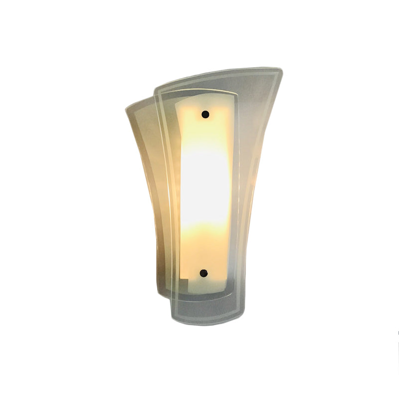 Geometric Living Room Wall Sconce Lamp Clear Glass 1 Light Modern Wall Mount Light Clearhalo 'Cast Iron' 'Glass' 'Industrial' 'Modern wall lights' 'Modern' 'Tiffany' 'Traditional wall lights' 'Wall Lamps & Sconces' 'Wall Lights' Lighting' 875337