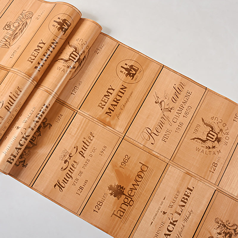 3D Print Woods Wallpaper Vintage Wine Barrels Non-Pasted Wall Decor, 20.5" by 31', Red and Brown Clearhalo 'Industrial wall decor' 'Industrial' 'Wallpaper' Wall Decor' 884844
