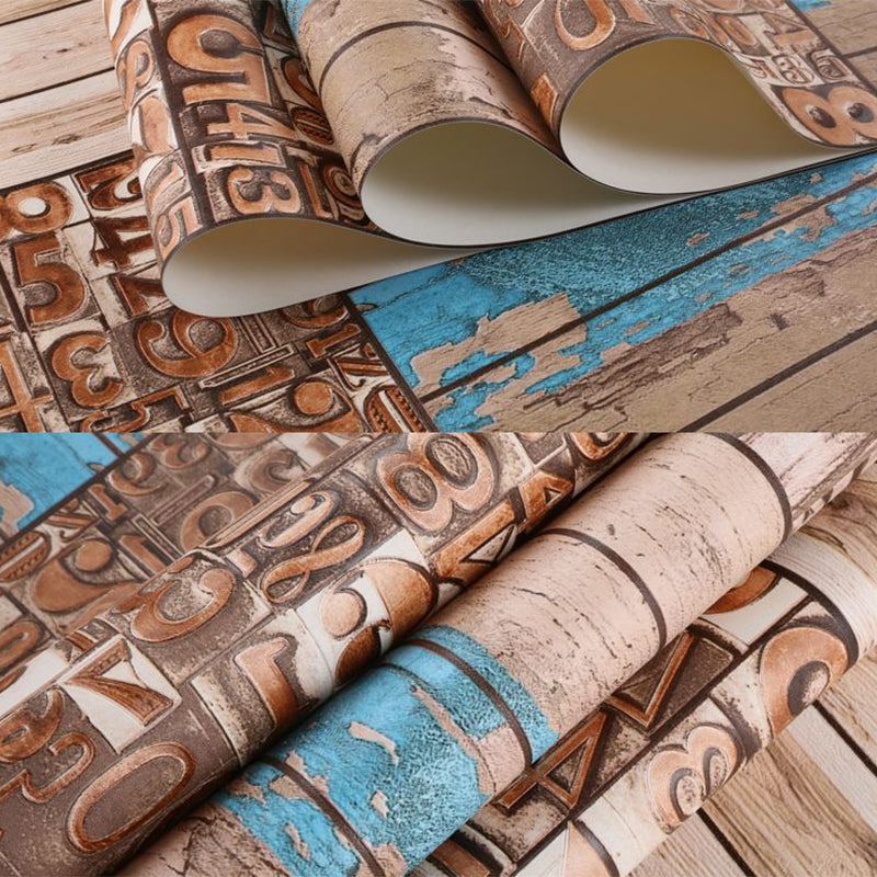 Vintage 3D Print Wallpaper Herringbone Wood Wallpaper, 33'L x 21"W, Non-Pasted Clearhalo 'Industrial wall decor' 'Industrial' 'Wallpaper' Wall Decor' 885079