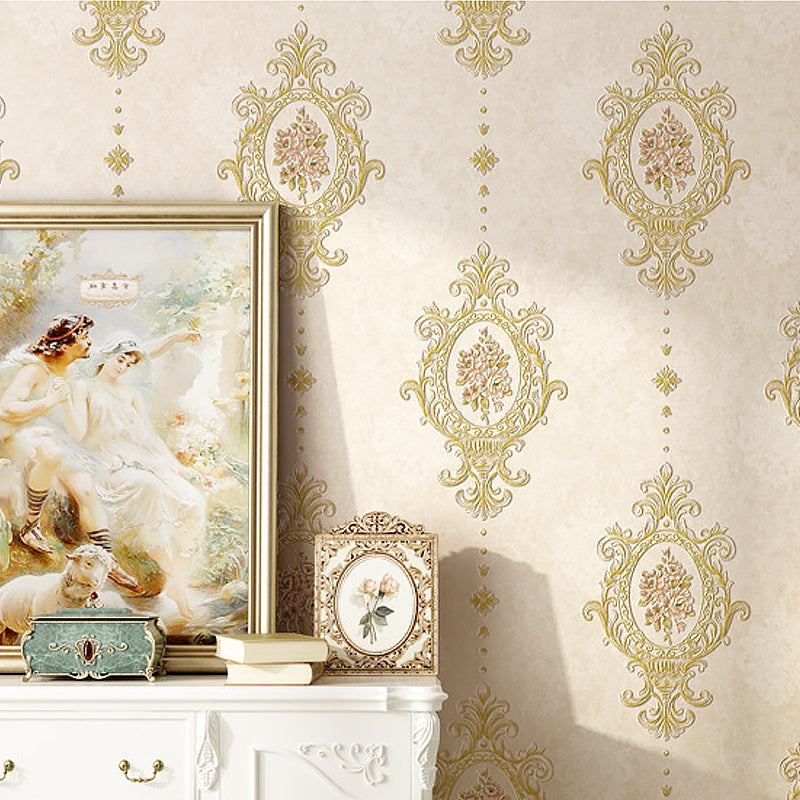 Girly Elegant Damasque Wallpaper Decorative Non-Pasted Wall Covering, 20.5"W x 31'L Clearhalo 'Vintage wall decor' 'Vintage' 'Wallpaper' Wall Decor' 887577