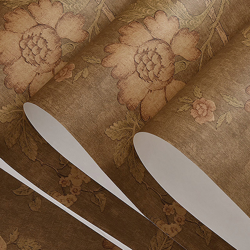 Blossoming Floral Wallpaper Non-Woven 33-foot x 20.5-inch Non-Pasted Wall Decor Clearhalo 'Vintage wall decor' 'Vintage' 'Wallpaper' Wall Decor' 887629